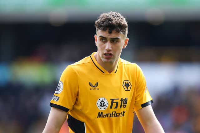 Max Kilman has been hailed as a future Wolves captain by his manager Bruno Lage (Isaac Parkin/PA)