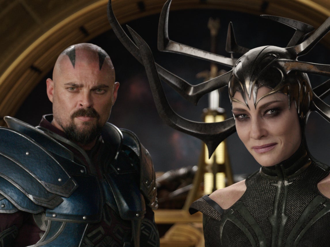 Urban (left) and Cate Blanchett (right) in ‘Thor: Ragnarok'