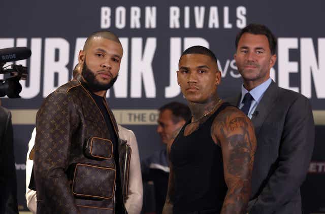 Chris Eubank Jr (left) and Conor Benn will go head to head in London on October 8 (Steven Paston/PA)