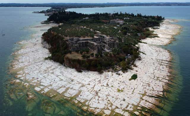 APTOPIX Italy Lake Garda Drought