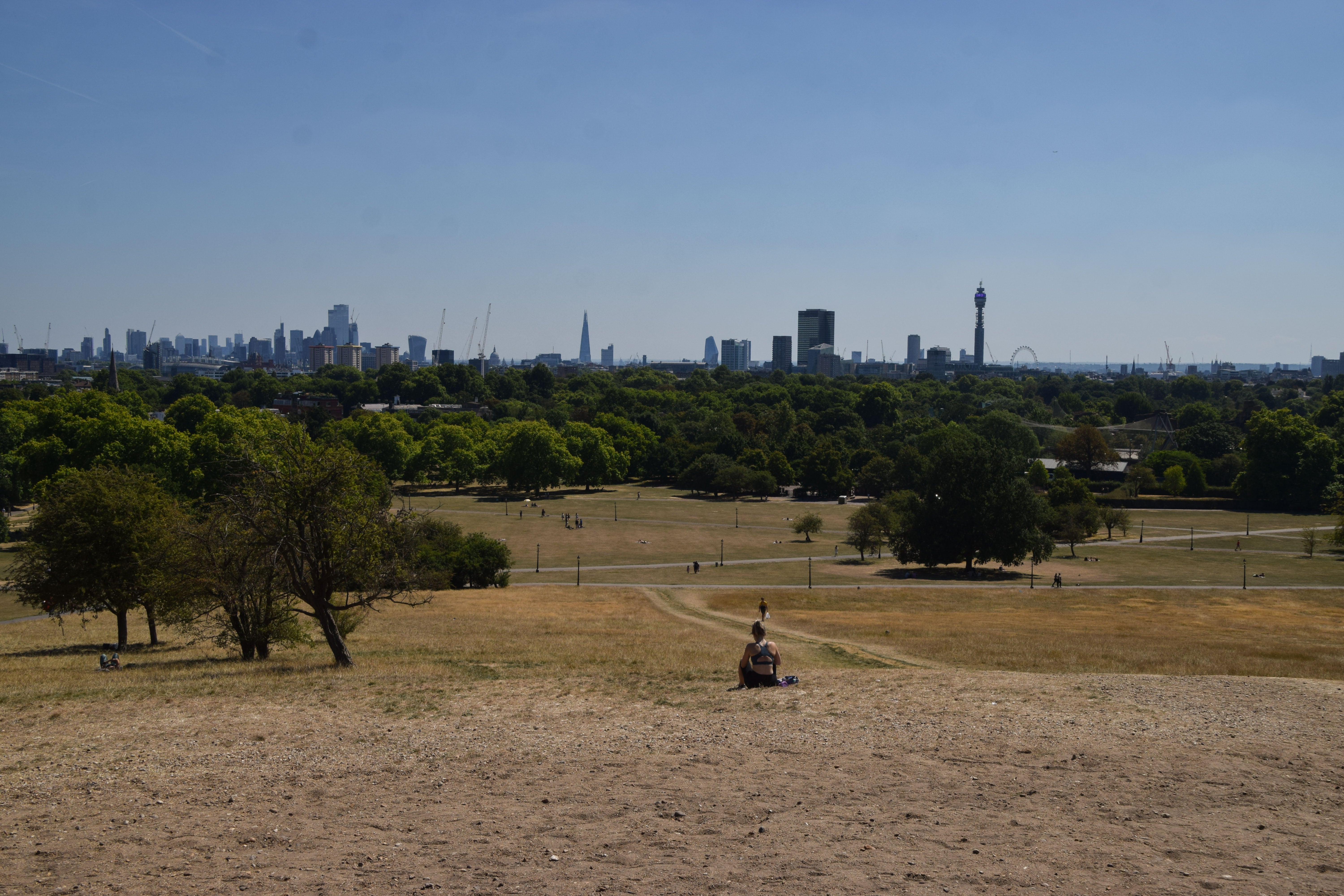 Primrose Hill in London during a heatwave in August 2022