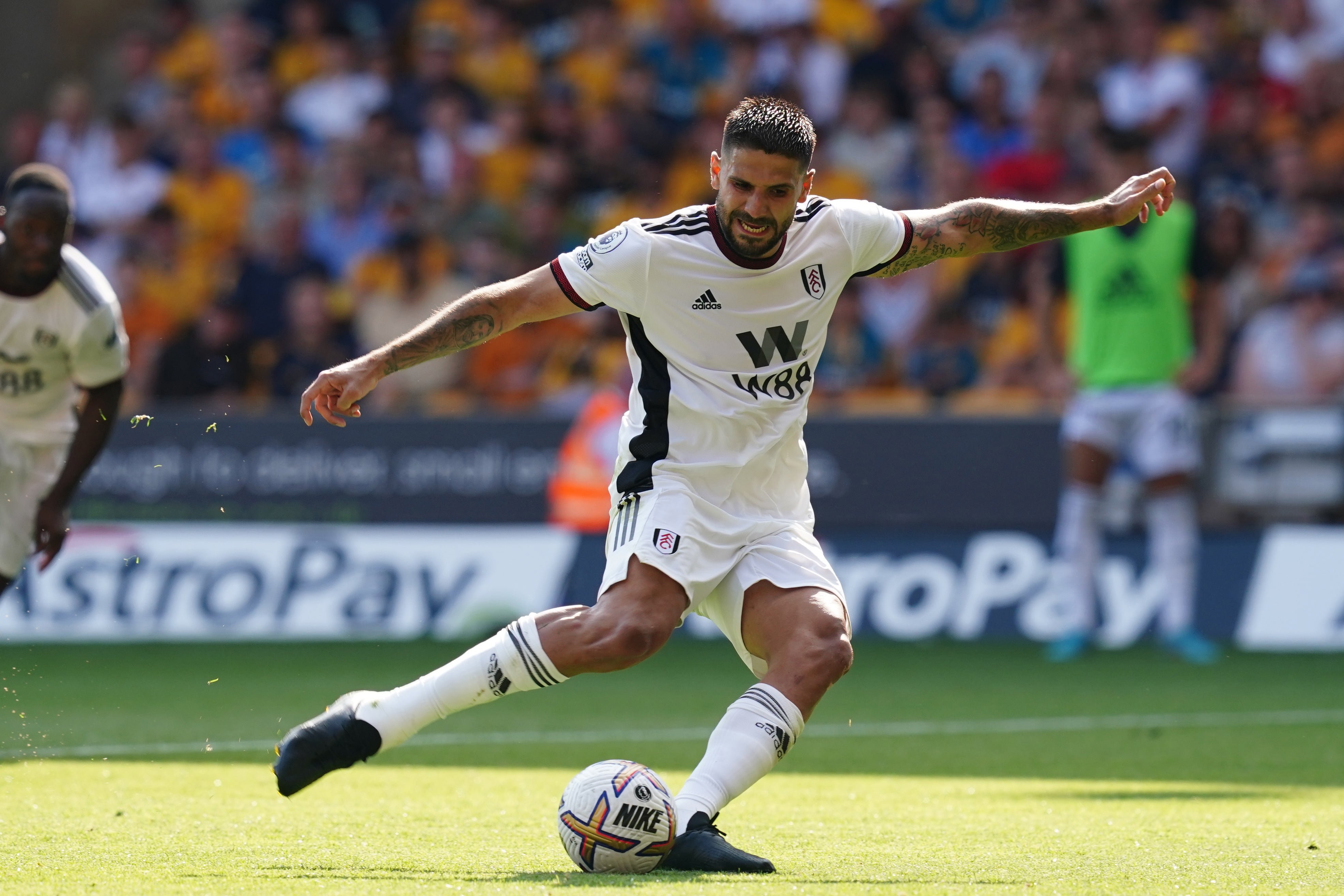 Fulham’s Aleksandar Mitrovic saw his penalty saved (David Davies/PA).