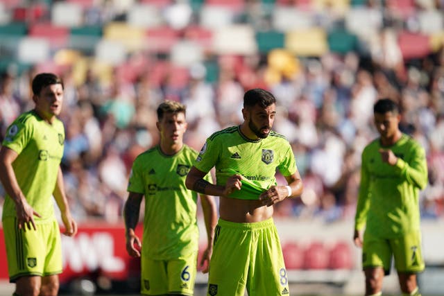 Manchester United were 4-0 down at half-time in Brentford (John Walton/PA)