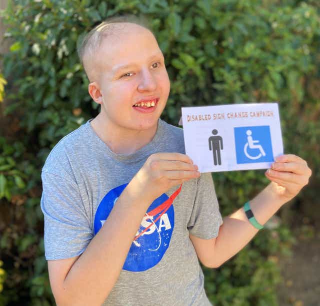 Sam Vestey is campaigning for hidden disabilities to be more recognised by the blue badge scheme (National Star/PA)