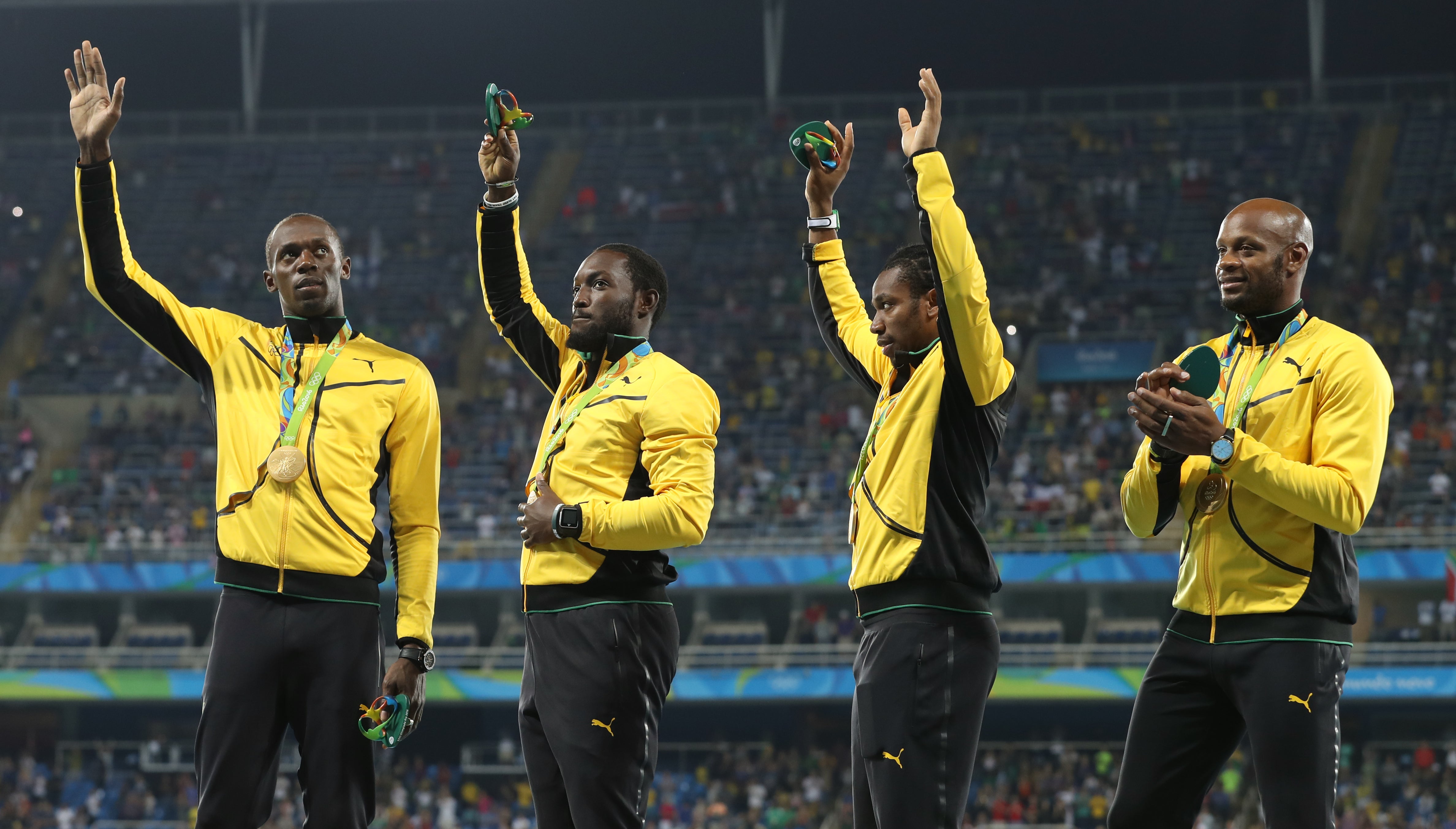 Bolt would finish the Games with three golds – also winning the 200m and then the 4x100m relay (Martin Rickett/PA)
