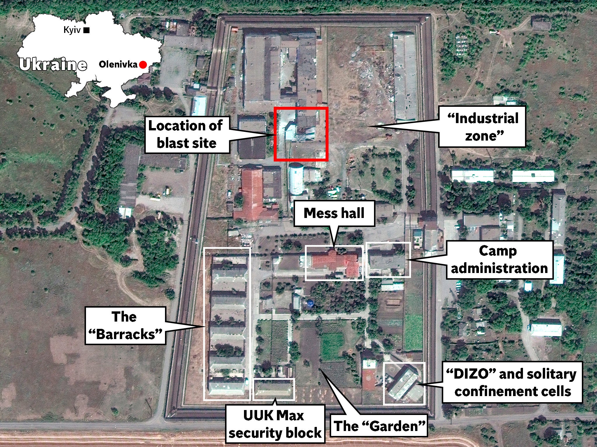 Olenivka prison as described by former detainees