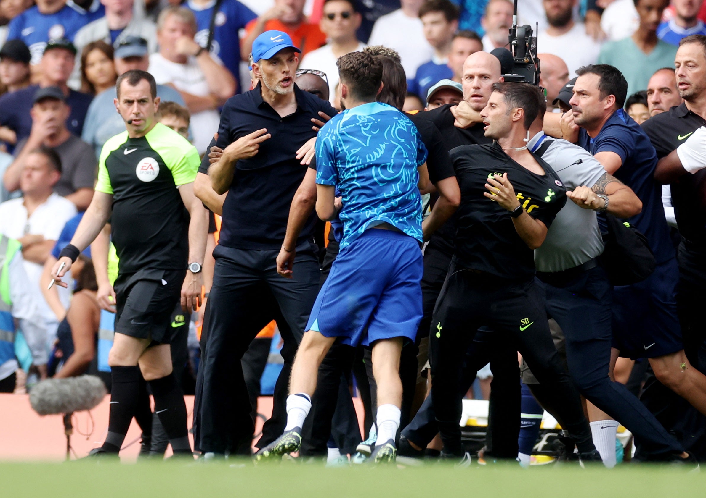 Tempers flared on the touchline