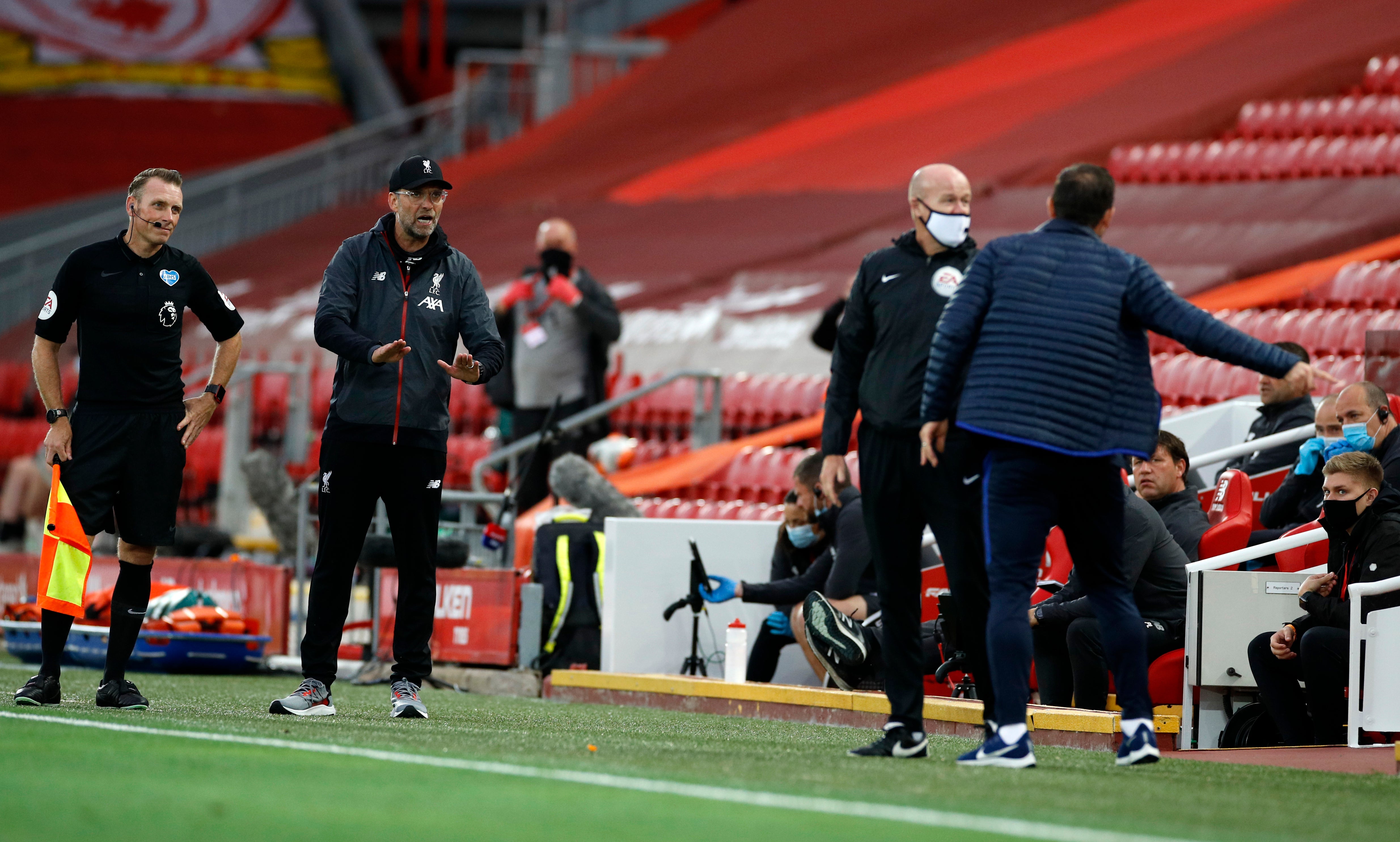 Frank Lampard was annoyed by Liverpool’s staff at Anfield in 2020 (Phil Noble/PA)