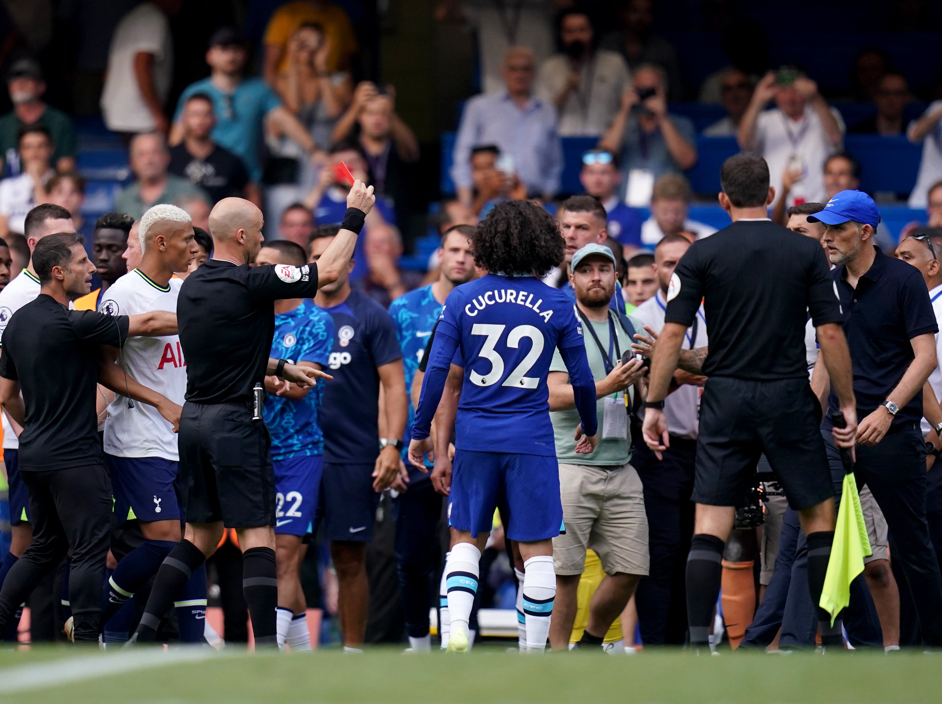 Thomas Tuchel was sent off by Anthony Taylor (PA)