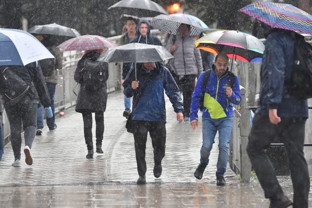 Yellow weather warnings are in place across the UK for Monday (Ben Birchall/PA)