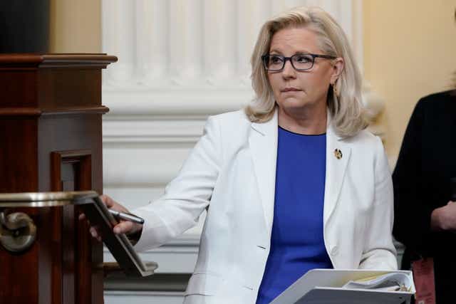 <p>Liz Cheney during a hearing of the Jan 6 committee </p>