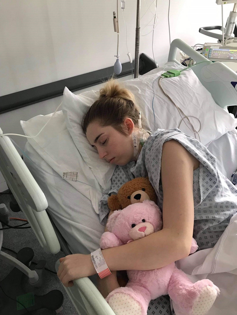 Sophie Anderson, 24, in hospital during treatment (Collect/PA Real Life)