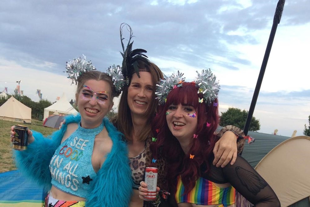 Sophie Anderson, 24, with her friends at The Secret Garden Party festival this summer (Collect/PA Real Life)