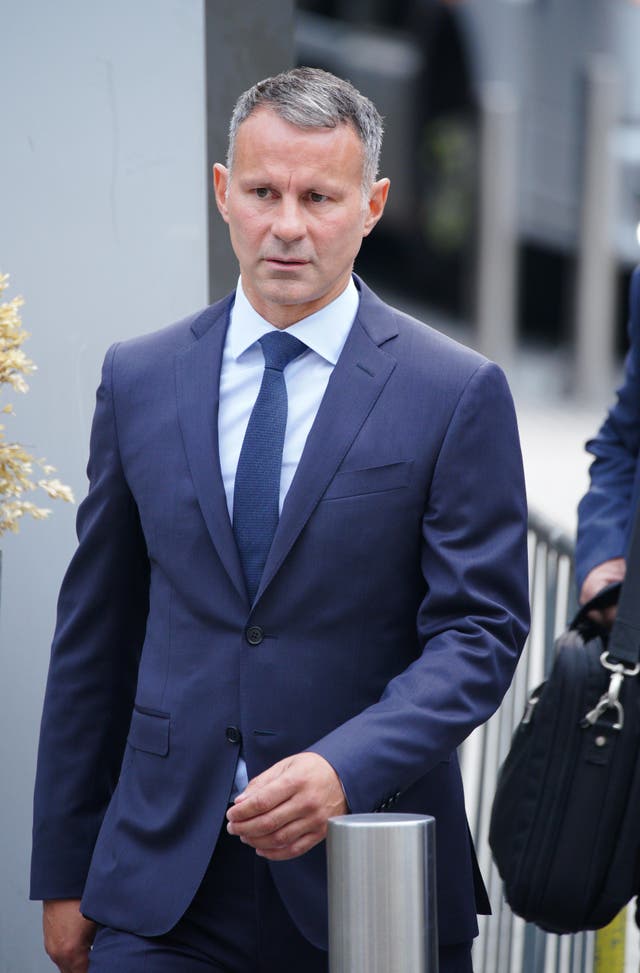 Former Manchester United footballer Ryan Giggs arrives at Manchester Crown Court (Peter Byrne/PA)