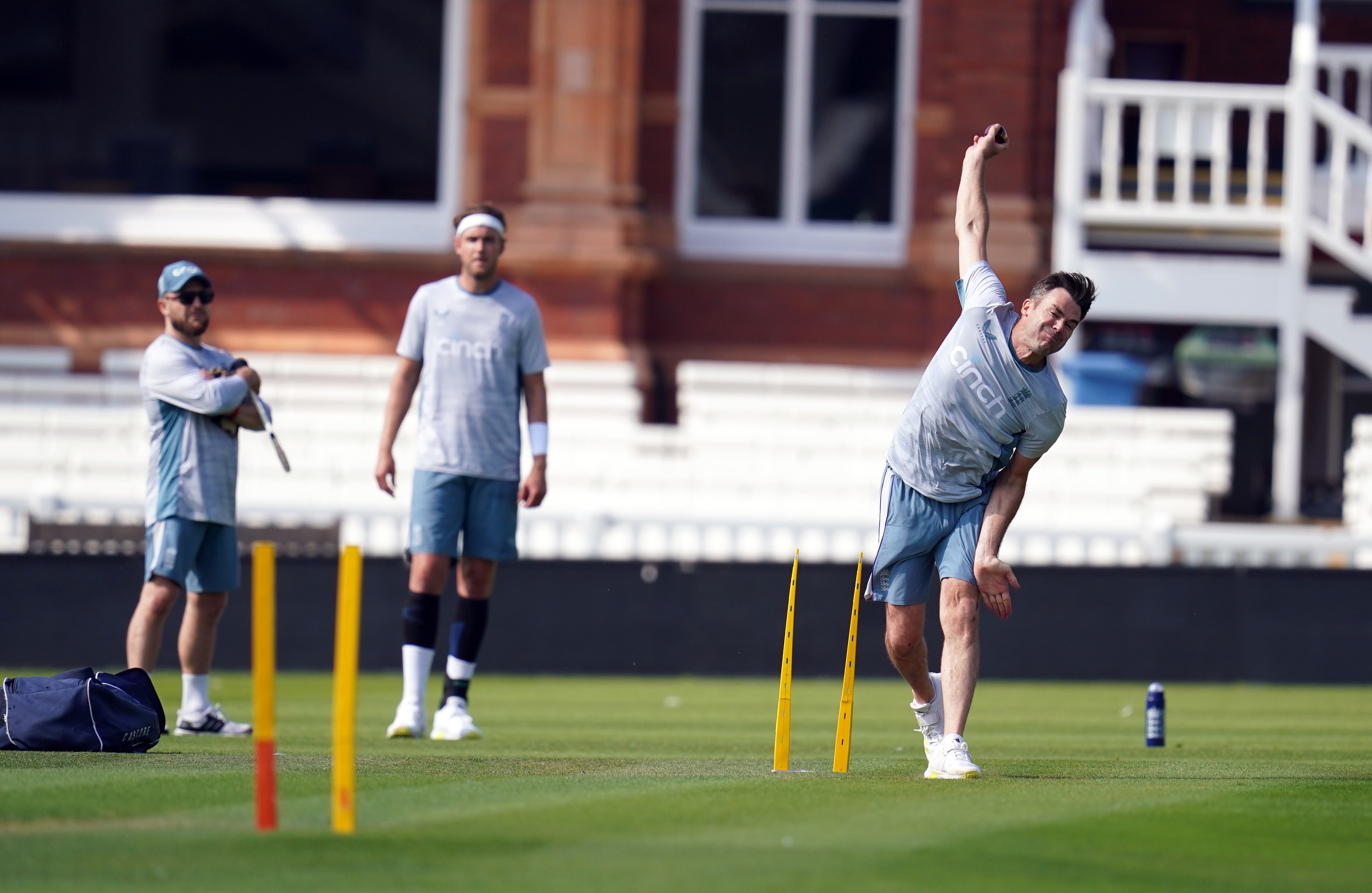 James Anderson during a net session at Lord’s on Monday