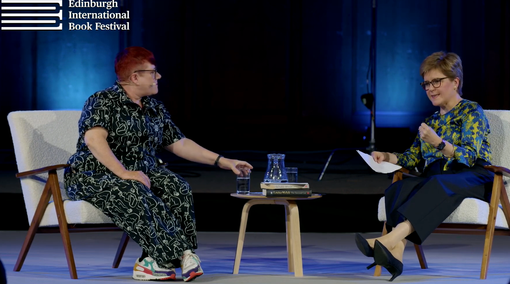 Nicola Sturgeon talks with best-selling author Louise Welsh at Edinburgh International Book Festival (Edinburgh International Book Festival screenshot/PA)