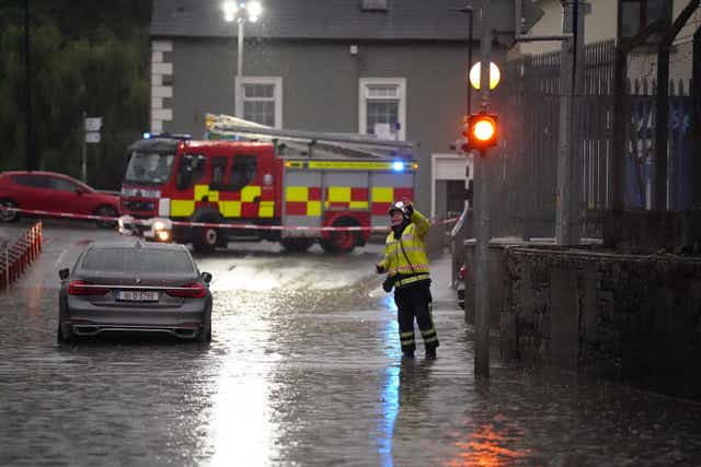 Localised flooding in Tullow, Co Carlow (Niall Carson/PA)