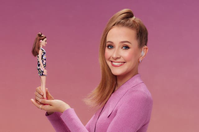 Rose Ayling-Ellis has unveiled the first Barbie doll with hearing aids (Mattel/PA)