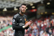 David de Gea’s statistics underline his status as Manchester United’s goalkeeper of yesteryear