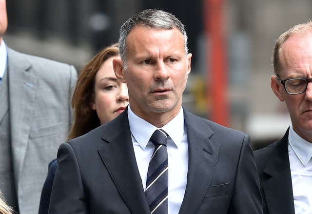 Ryan Giggs arrives at Manchester Crown Court (Steven Allen/PA)