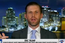 Eric Trump mocked for claiming Americans are offering him ‘apology’ dinners over FBI raid