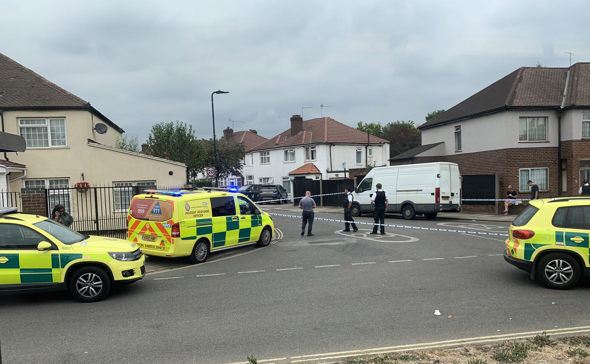 Police officers near the scene of an incident at Cayton Road, Greenford (Ronaldo Butrus)