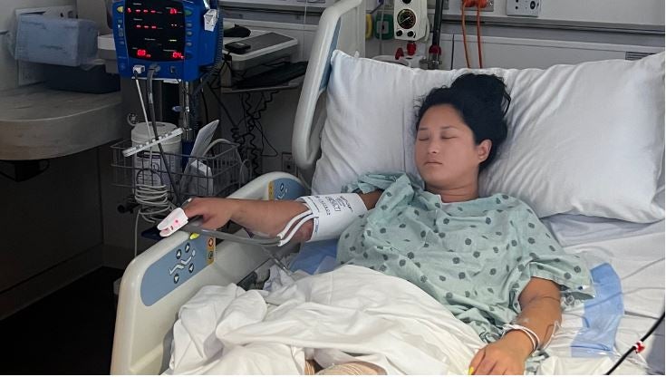 <p>Lana Batochir said both her legs were amputated when her raft was sucked into the water by another boat </p>