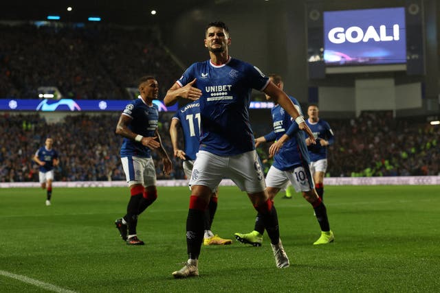 <p>The Croatia striker scored for a fourth successive Rangers game</p>