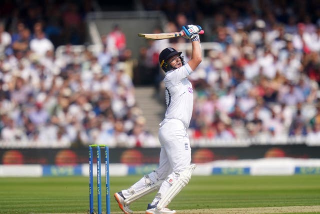 England’s Ollie Pope hits a four on day one against South Africa (Adam Davy/PA)
