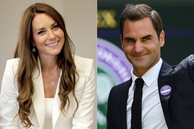<p>Kate Middleton and Roger Federer</p>