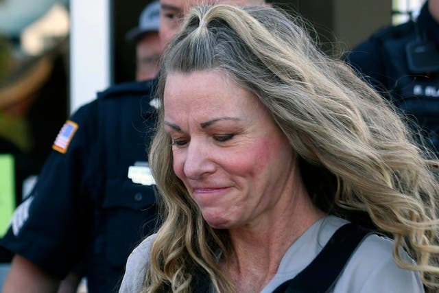 <p>Lori Vallow is seen leaving the Fremont County Courthouse in Idaho on Tuesday</p>