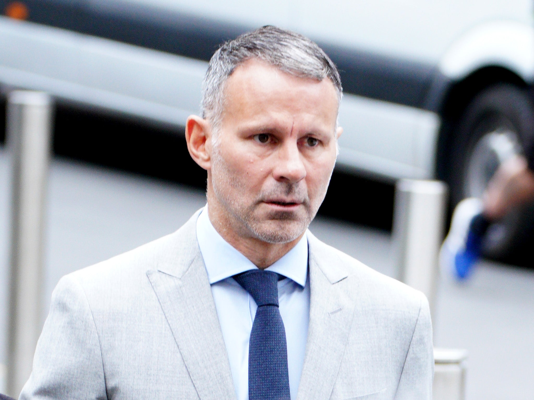 Former Manchester United footballer Ryan Giggs is on trial at Manchester Crown Court (Peter Byrne/PA)