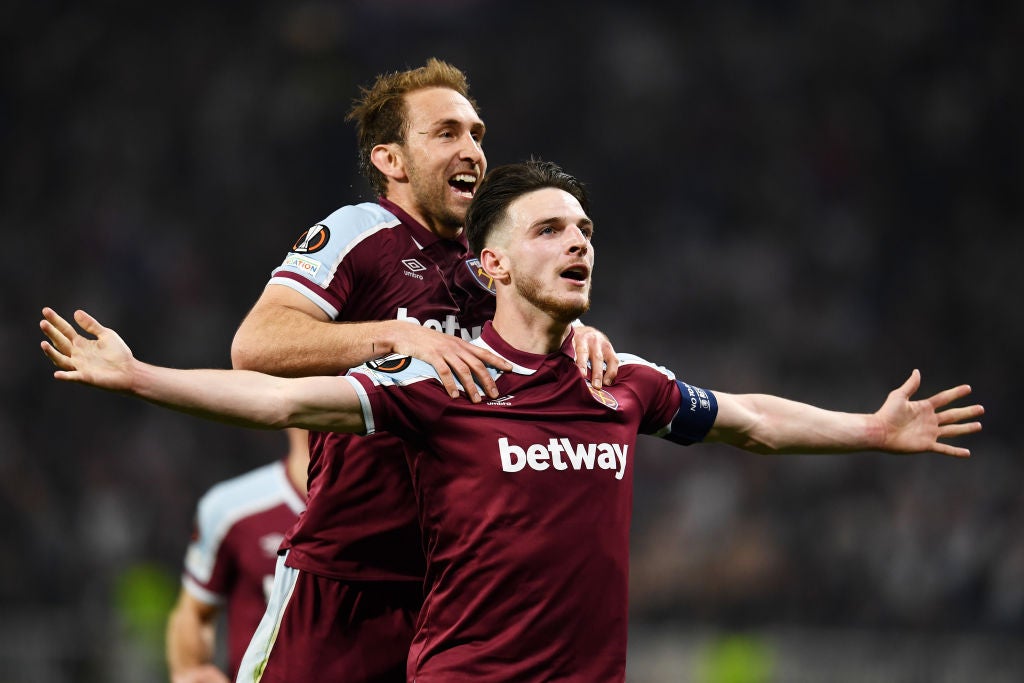 Rice led West Ham to the Europa League semi-finals with a brilliant win in Lyon