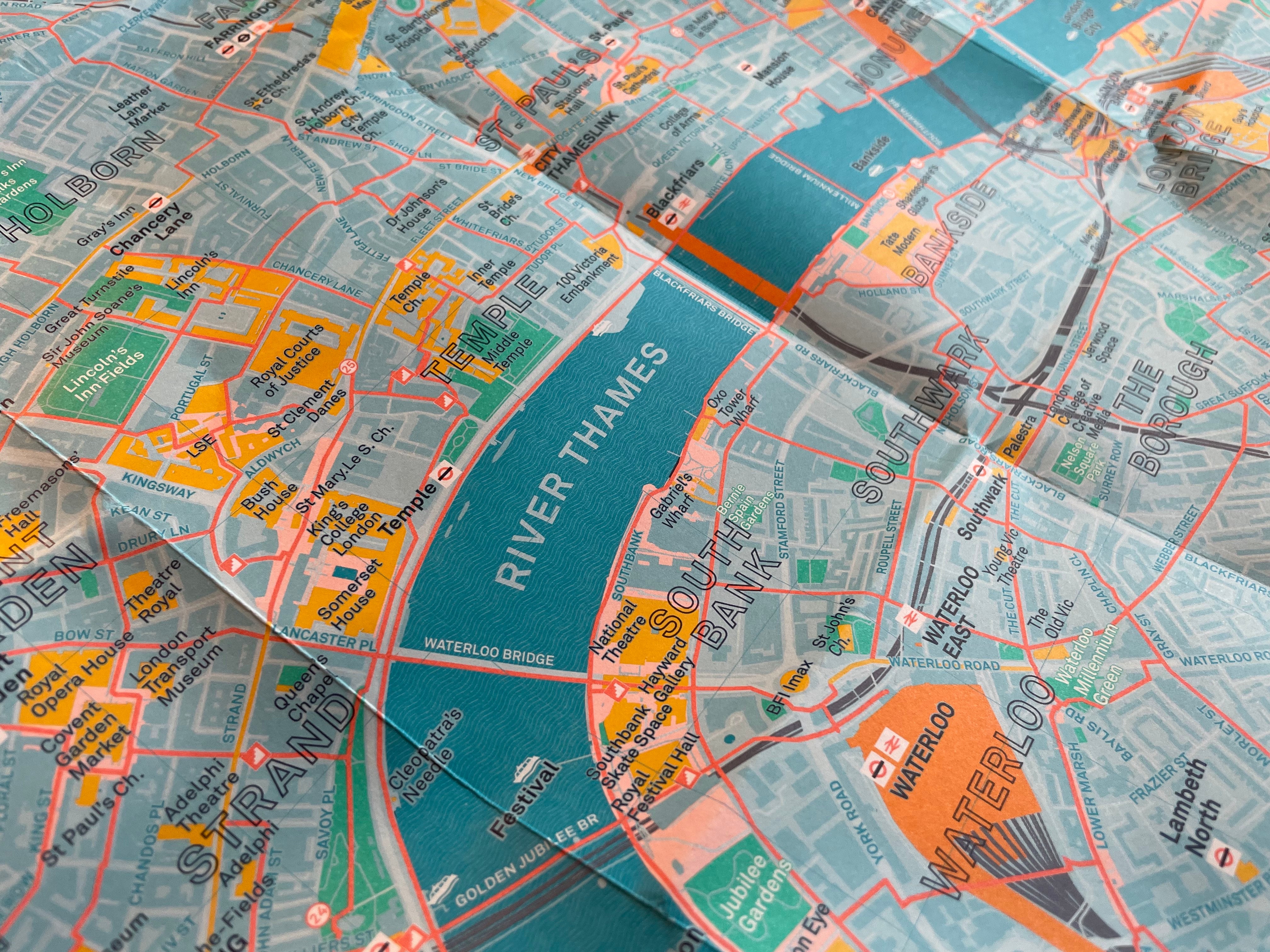 The London Footways map is being given away at mainline railway stations in the capital