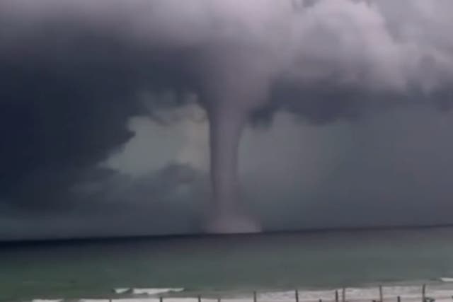 <p>A massive waterspout was seen off the coast of Florida</p>