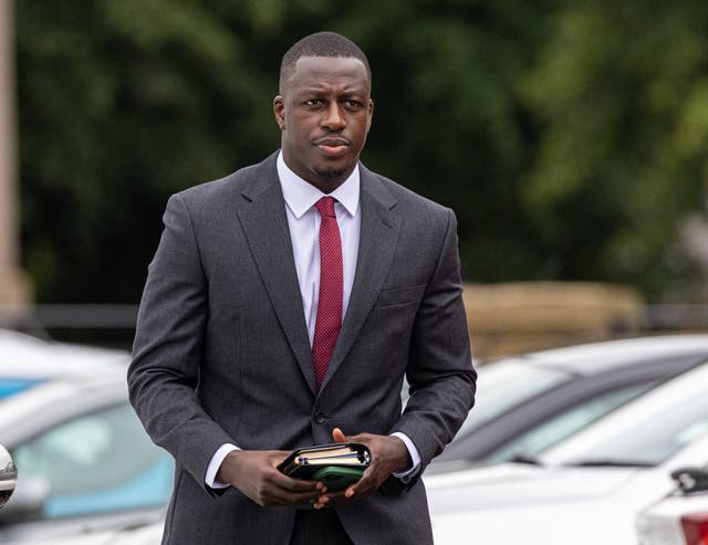 Manchester City footballer Benjamin Mendy arrives at Chester Crown Court (David Rawcliffe/PA)