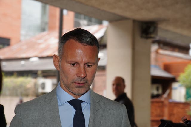 <p>Former Manchester United footballer Ryan Giggs arrives at Manchester Crown Court (Peter Byrne/PA)</p>
