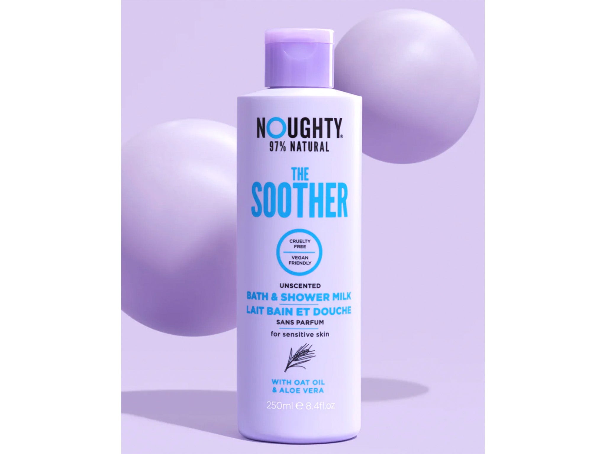 Noughty the soother unscented bath and shower milk