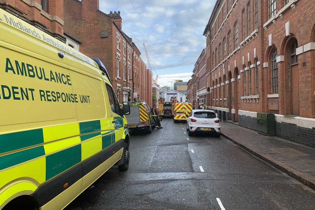 The scene in Vittoria Street, immediately after the collapse. (West Midlands Ambulance Service/PA)