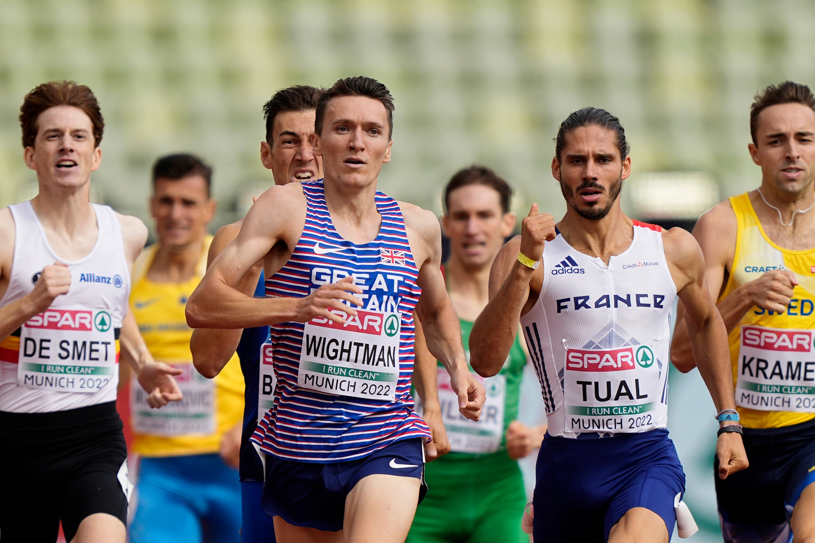 Wightman won gold over 1,500 metres in Eugene last month but is contesting the 800m in Munich