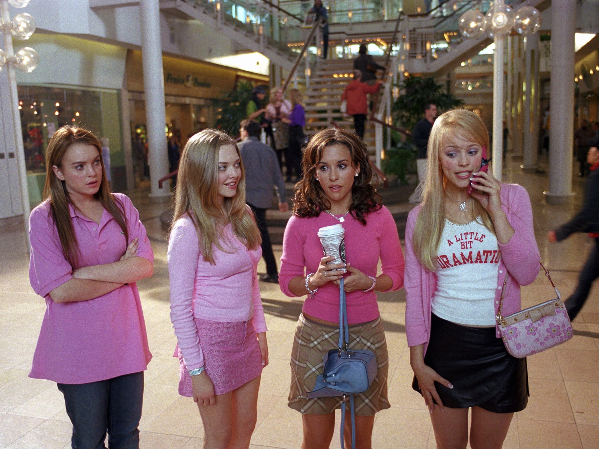 Mallrats: Lindsay Lohan, Amanda Seyfried, Lacey Chabert and Rachel McAdams in ‘Mean Girls’