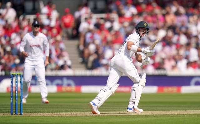 Opener Sarel Erwee guided South Africa into a strong position at tea (Adam Davy/PA)