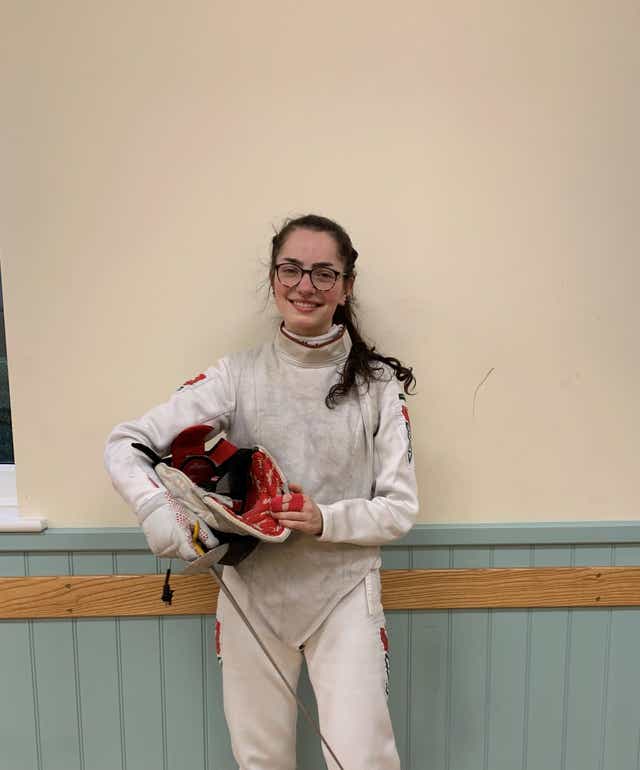 Fencer Rhiannon Craig got straight A*s to study medicine at the University of Nottingham (Family handout/PA)