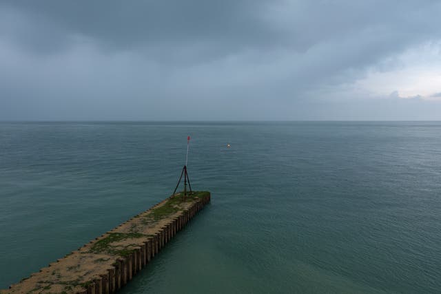 <p>A jetty beneath which raw sewage had been reportedly been discharged after heavy rain on August 17, 2022 in Seaford, England</p>