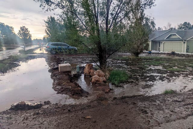 <p>Flood damage around Flagstaff, Arizona last month. The region has been hit hard by flooding this summer as annual rains hit recently burned areas</p>
