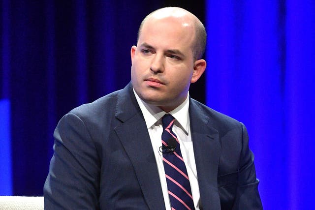 <p>Brian Stelter speaks at an event on 22 October 2019 in Beverly Hills, California</p>