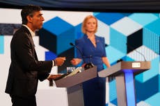 Tory candidates face hustings as Truss accused of wanting ‘devastating cuts’