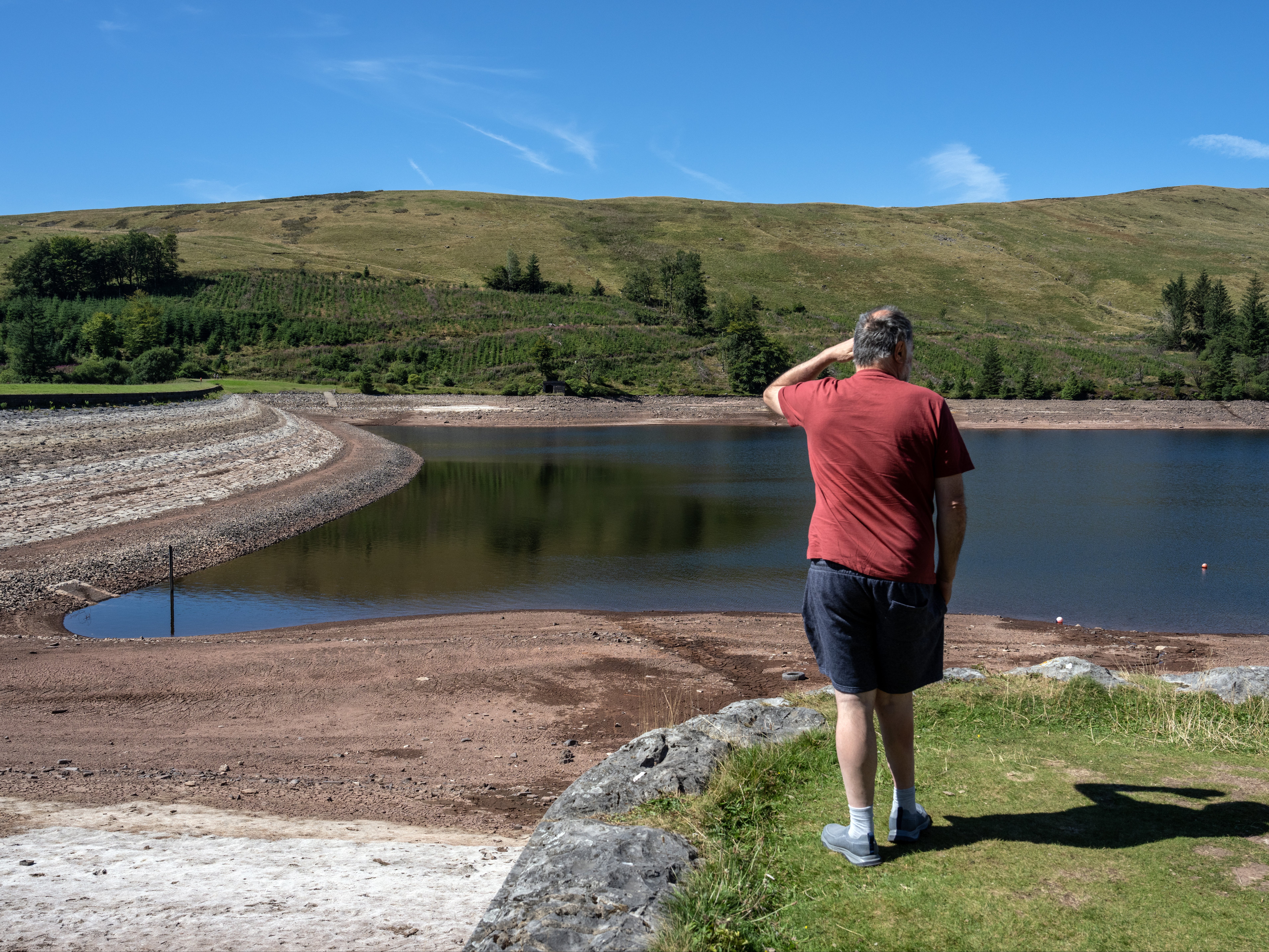 Water levels at the Beacons reservoir have also been affected by the dry and hot weather conditions