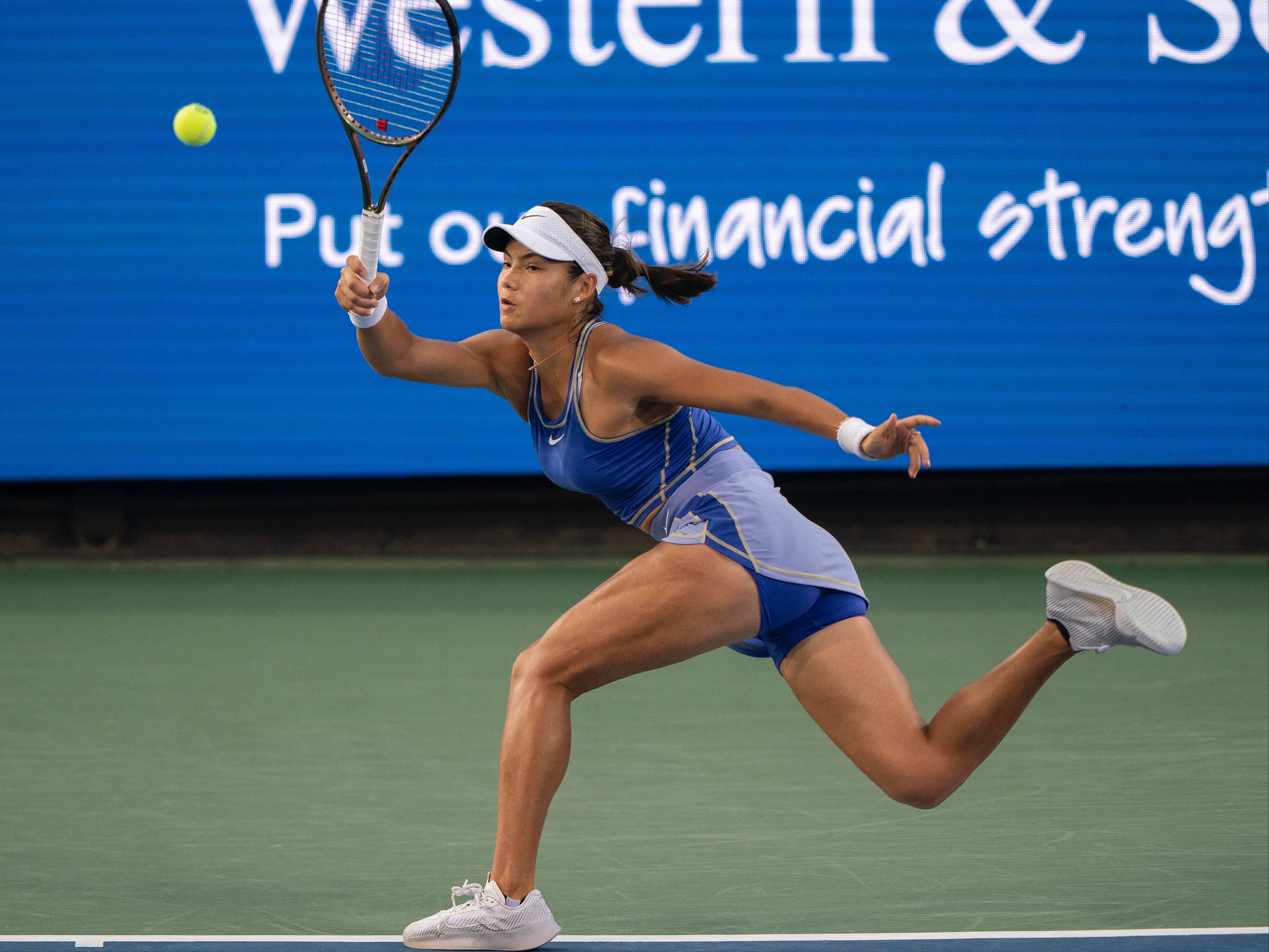 Emma Raducanu’s scintillating early run at the Western and Southern Open has ended in a 7-5 6-4 defeat to Jessica Pegula
