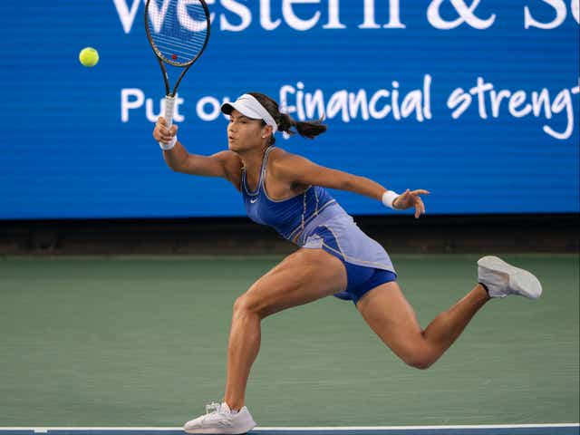 <p>Emma Raducanu’s scintillating early run at the Western and Southern Open has ended in a 7-5 6-4 defeat to Jessica Pegula </p>